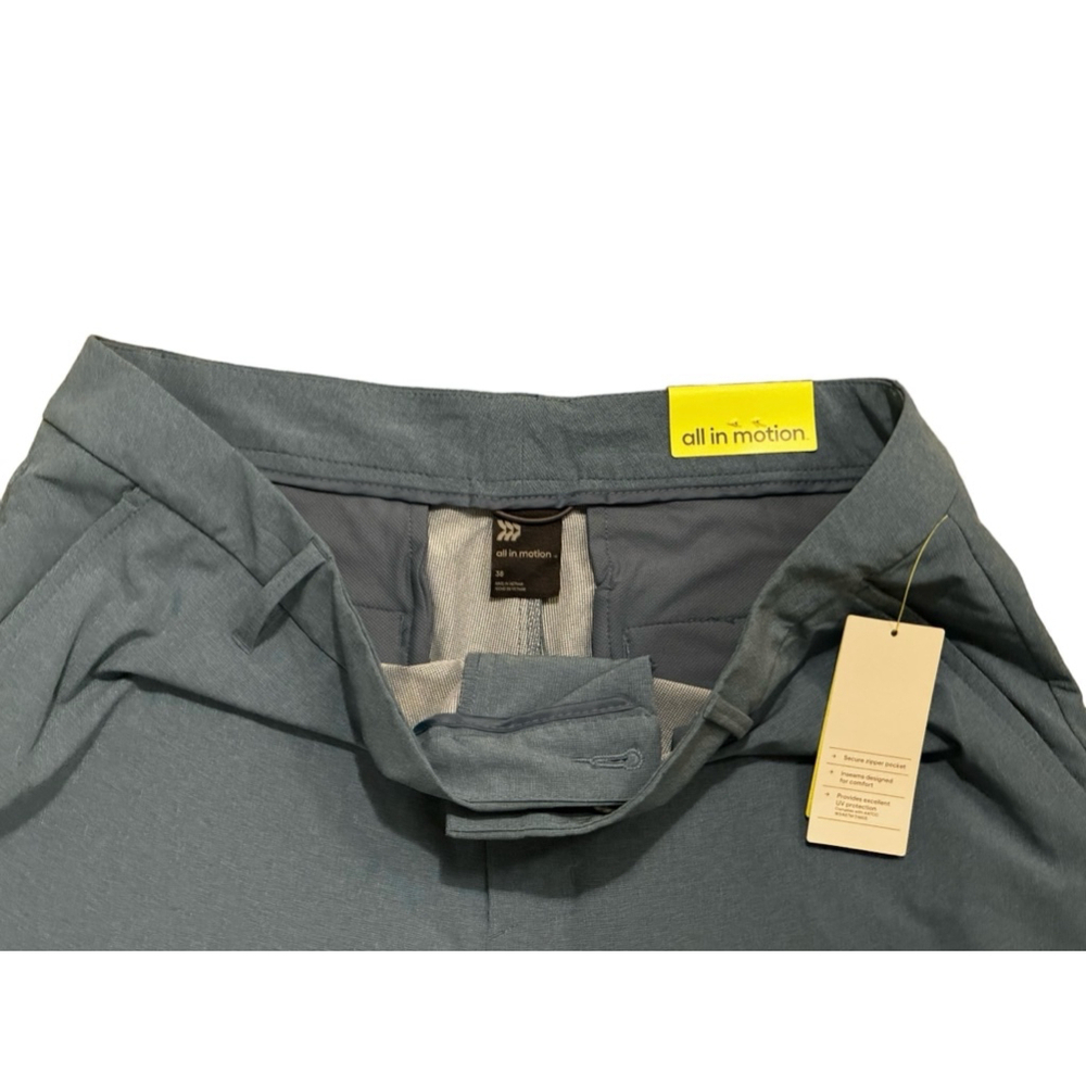 NWT All in Motion Men's Heather Blue/Gray Golf Shorts Size 38x10​​​​​ - Picture 5 of 10